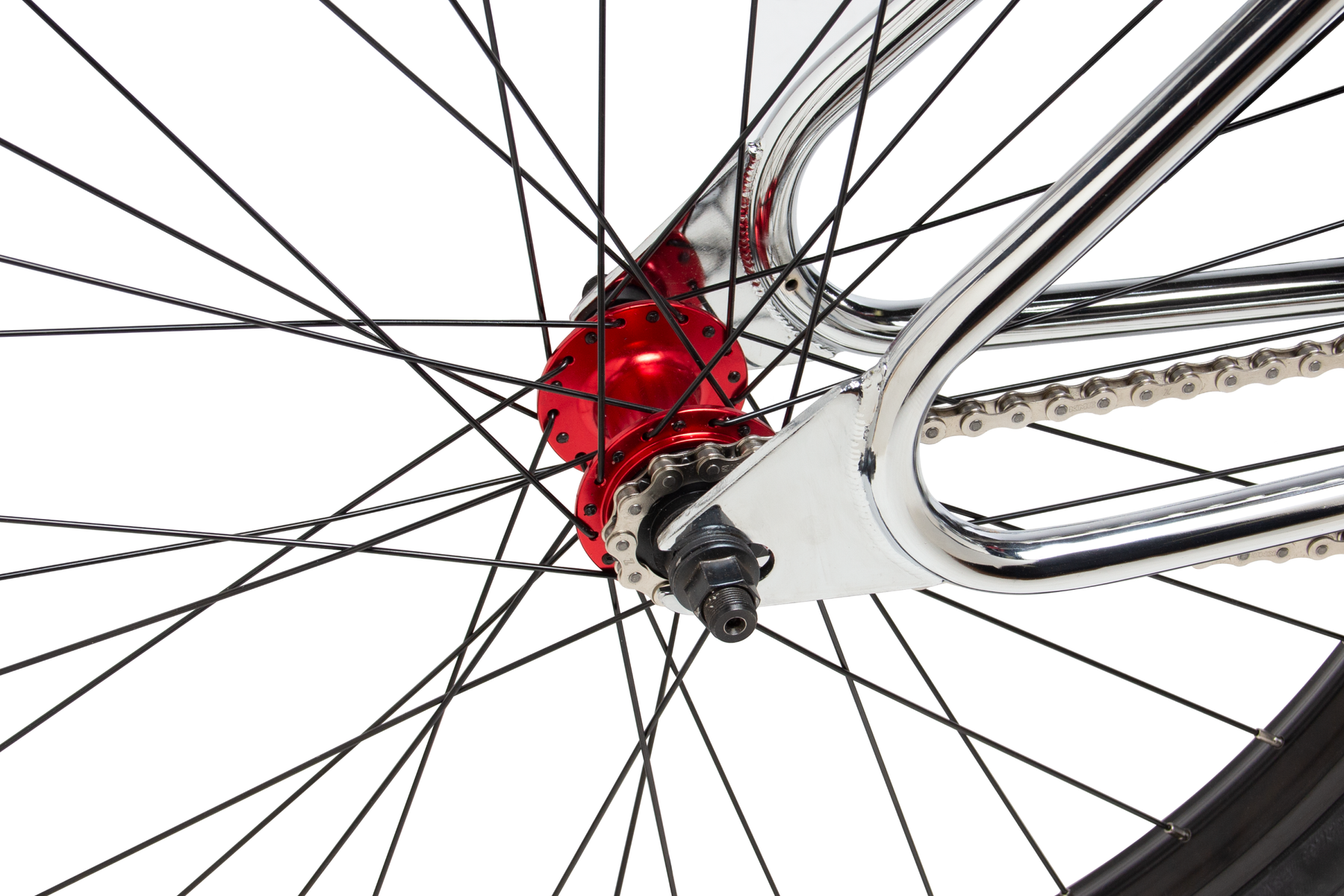 DK Legend 26" Retro Cruiser Complete BMX Bike - 22.4"TT - Chrome/Red