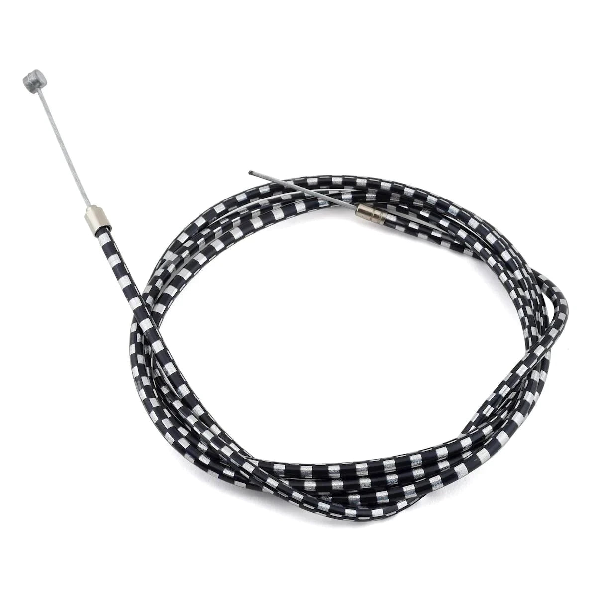 MCS Lightning BMX Brake Cable - 60"-65" - Chrome/Black Checkered