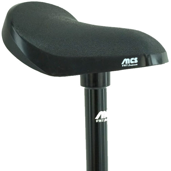 MCS Mini BMX Seat and Post Combo - 22.2mm Uni type - Black