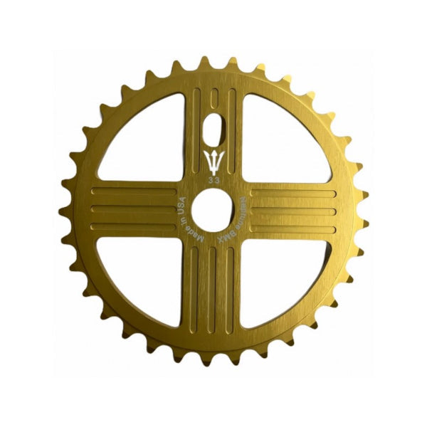 Neptune Helm 44t Bolt Drive BMX Aluminum Sprocket / Chainwheel - Gold - USA Made