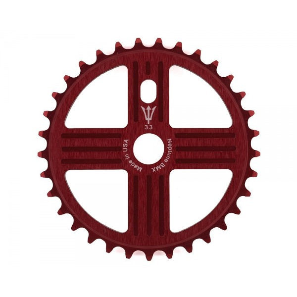 Neptune Helm 44t Bolt Drive BMX Aluminum Sprocket / Chainwheel - Red - USA Made