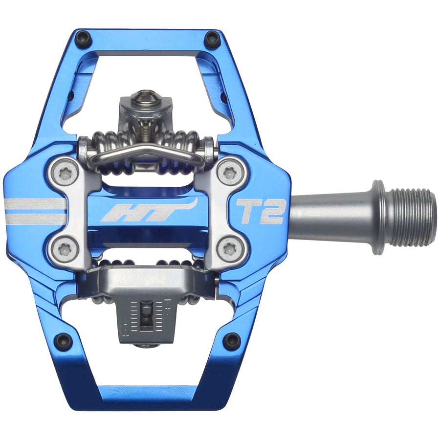 HT T2 Platform/Clipless Pedals w/ Cleats - Royal Blue