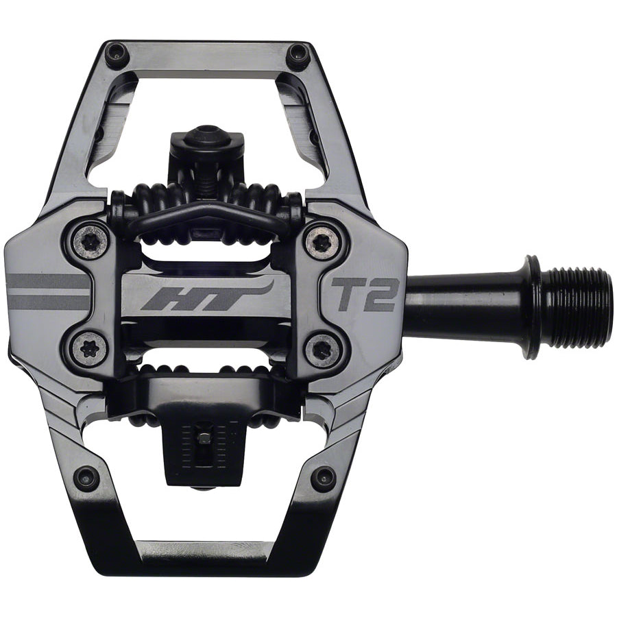 HT T2 Platform/Clipless Pedals w/ Cleats - Stealth Black