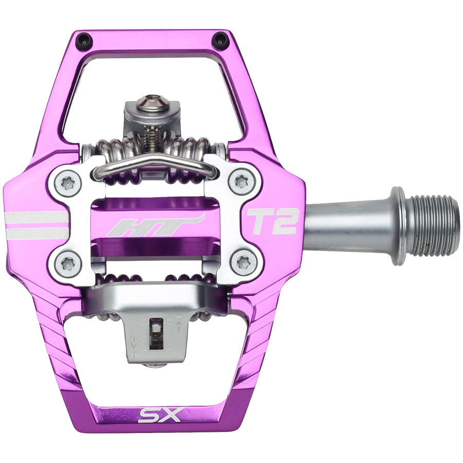 HT T2-SX Platform/Clipless Pedals w/ Cleats - Purple