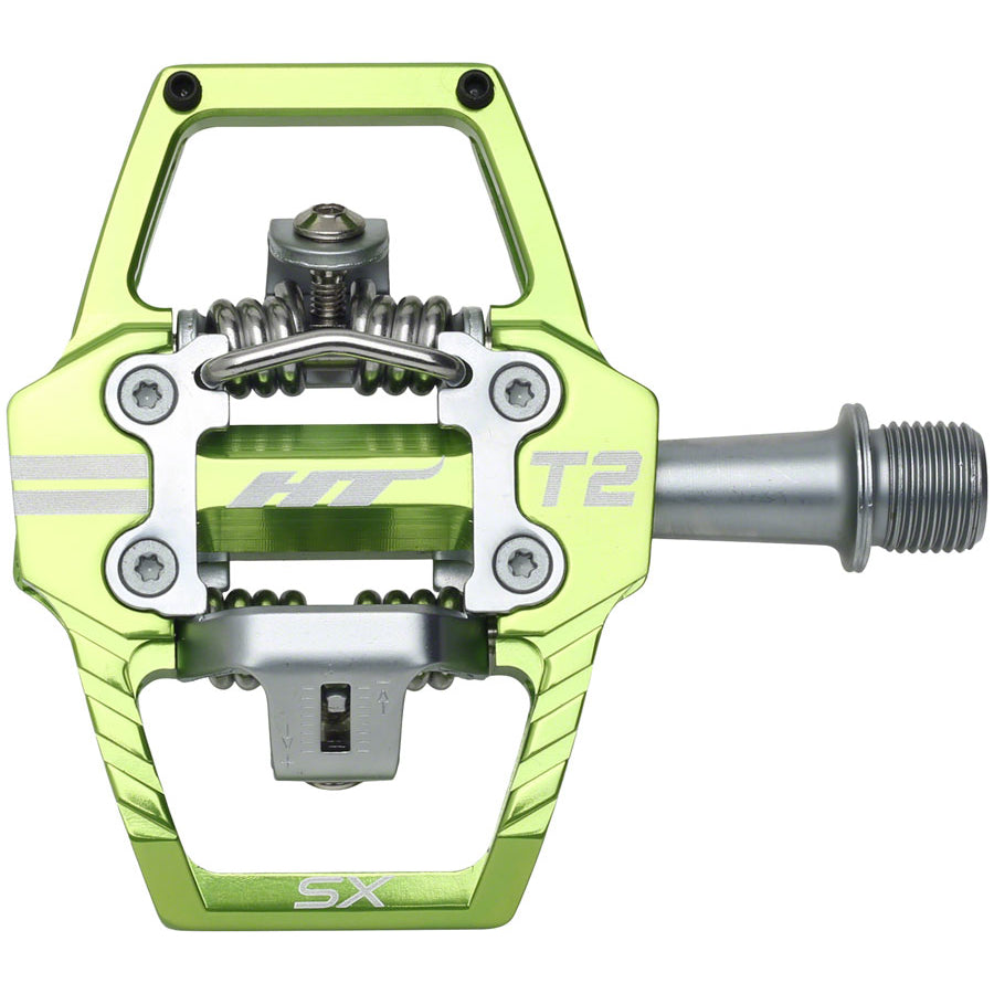 HT T2-SX Platform/Clipless Pedals w/ Cleats - Apple Green