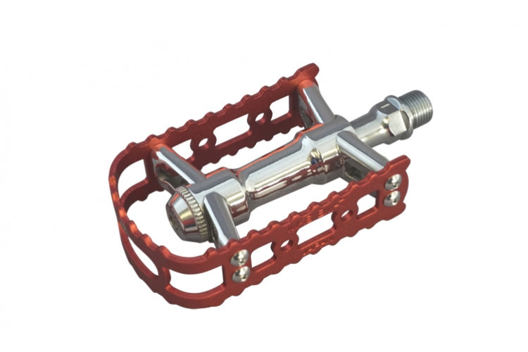 MKS BM-7 Next 70th Anniversary BMX Cage Pedals - 9/16" - Red Anodized