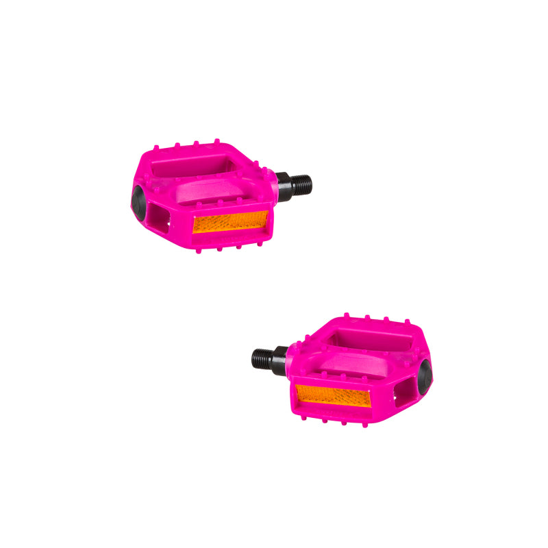 PP Plastic Youth Platform Pedals - 1/2" - Pink