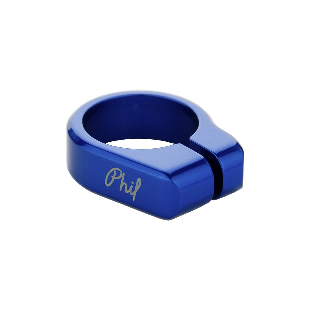 Phil Wood Bolt-On Seat Post Clamp - 28.6mm (1-1/8") - Blue - Made in the USA