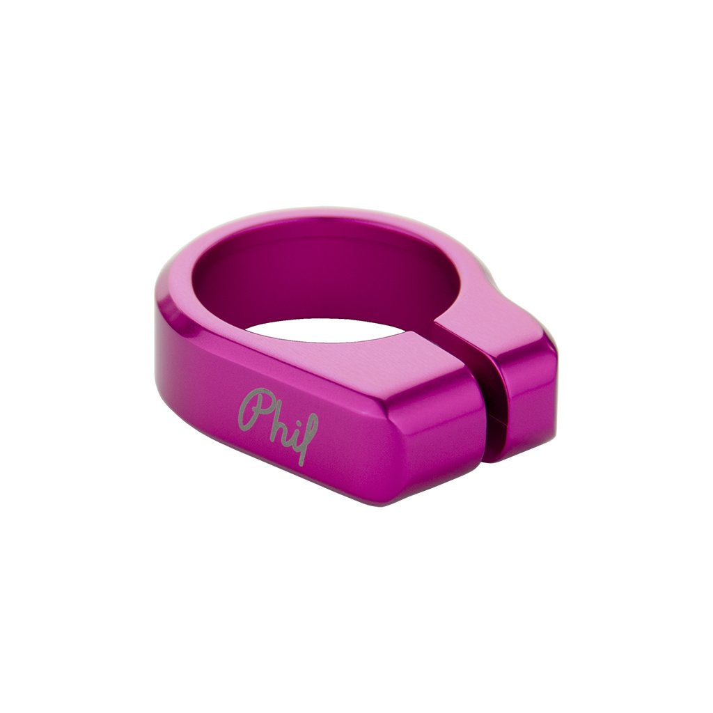 Phil Wood Bolt-On Seat Post Clamp - 31.8mm - Pink - Made in the USA