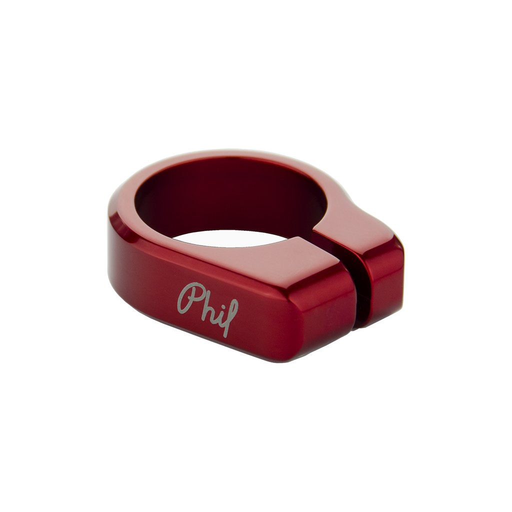 Phil Wood Bolt-On Seat Post Clamp - 28.6mm (1-1/8") - Red - Made in the USA