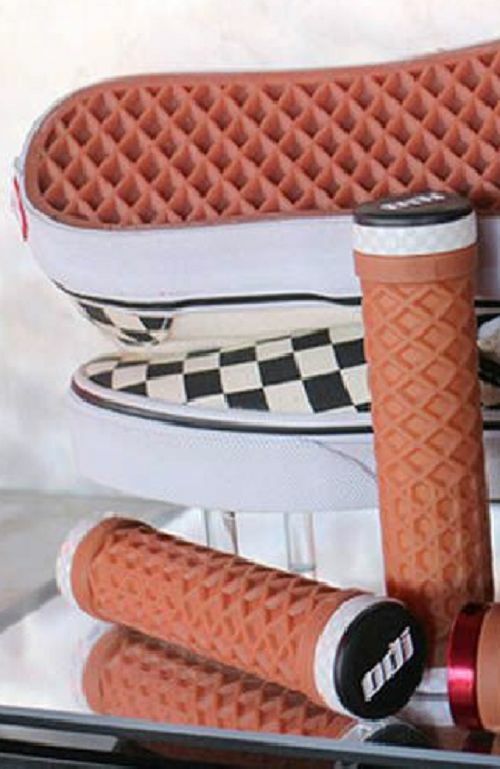 ODI Vans Lock-On BMX Grips - 130mm - Gum w/ white checkered clamps - USA Made