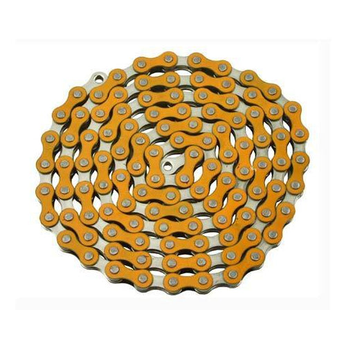 Yaban (YBN) S410 1/2" X 1/8" BMX Chain - Orange and Nickel