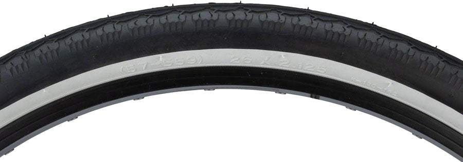 26x2.125 Kenda K130 Cruiser Tread Tire - Black w/ Whitewall