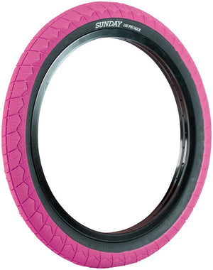 20x2.40 Sunday BMX Current V2 Tire - 100 psi - Pink w/ Black Sidewall