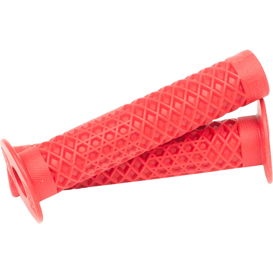 Cult Vans Waffle BMX Grips w/ Bar Ends - Flanged - Red - USA Made