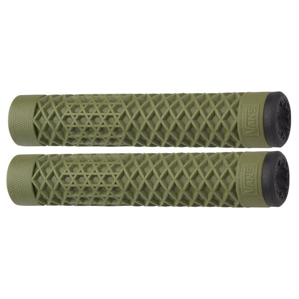 Cult Vans Waffle BMX Grips w/ Bar Ends - Flangeless - Army Green - USA Made
