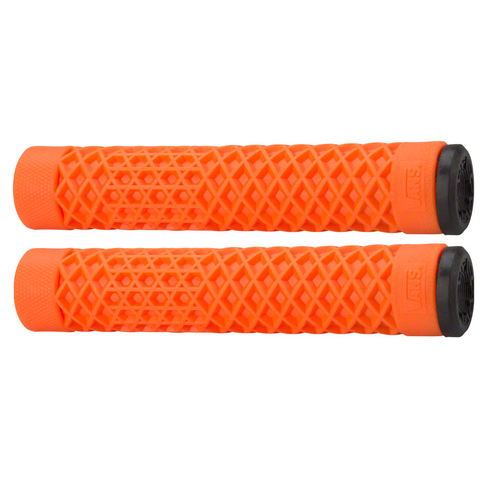 Cult Vans Waffle BMX Grips w/ Bar Ends - Flangeless - Orange - USA Made