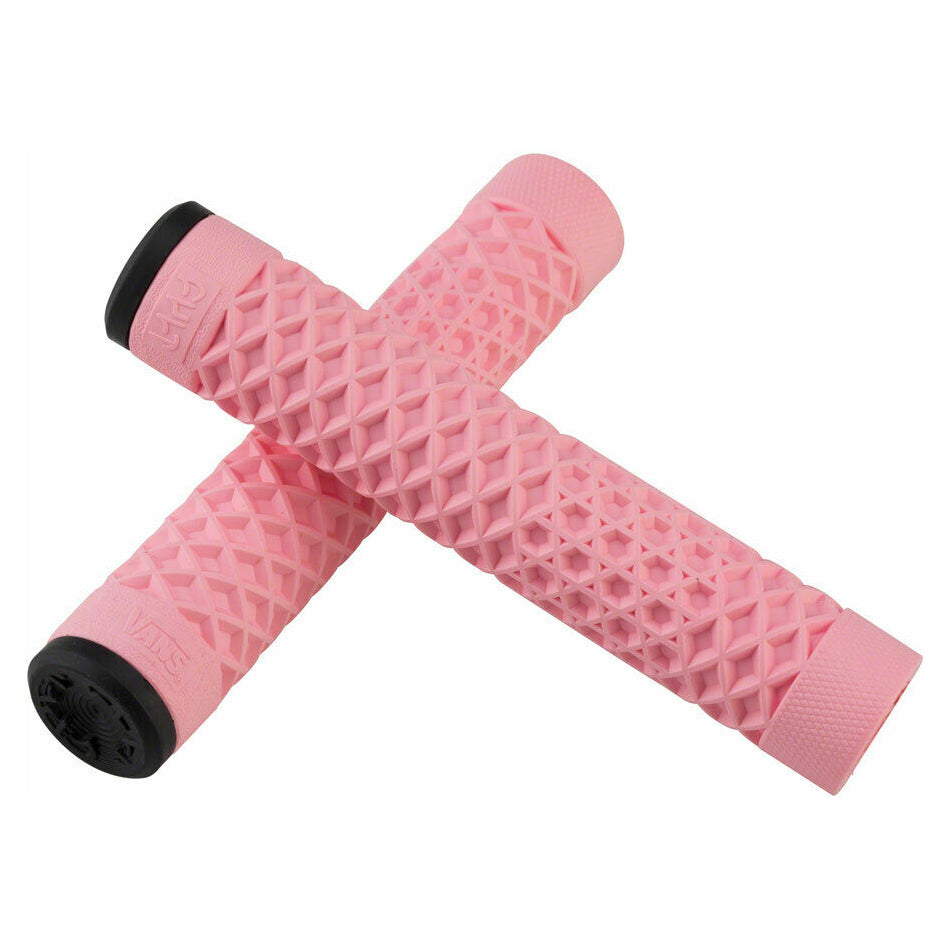 Cult Vans Waffle BMX Grips w/ Bar Ends - Flangeless - Rose Pink - USA Made