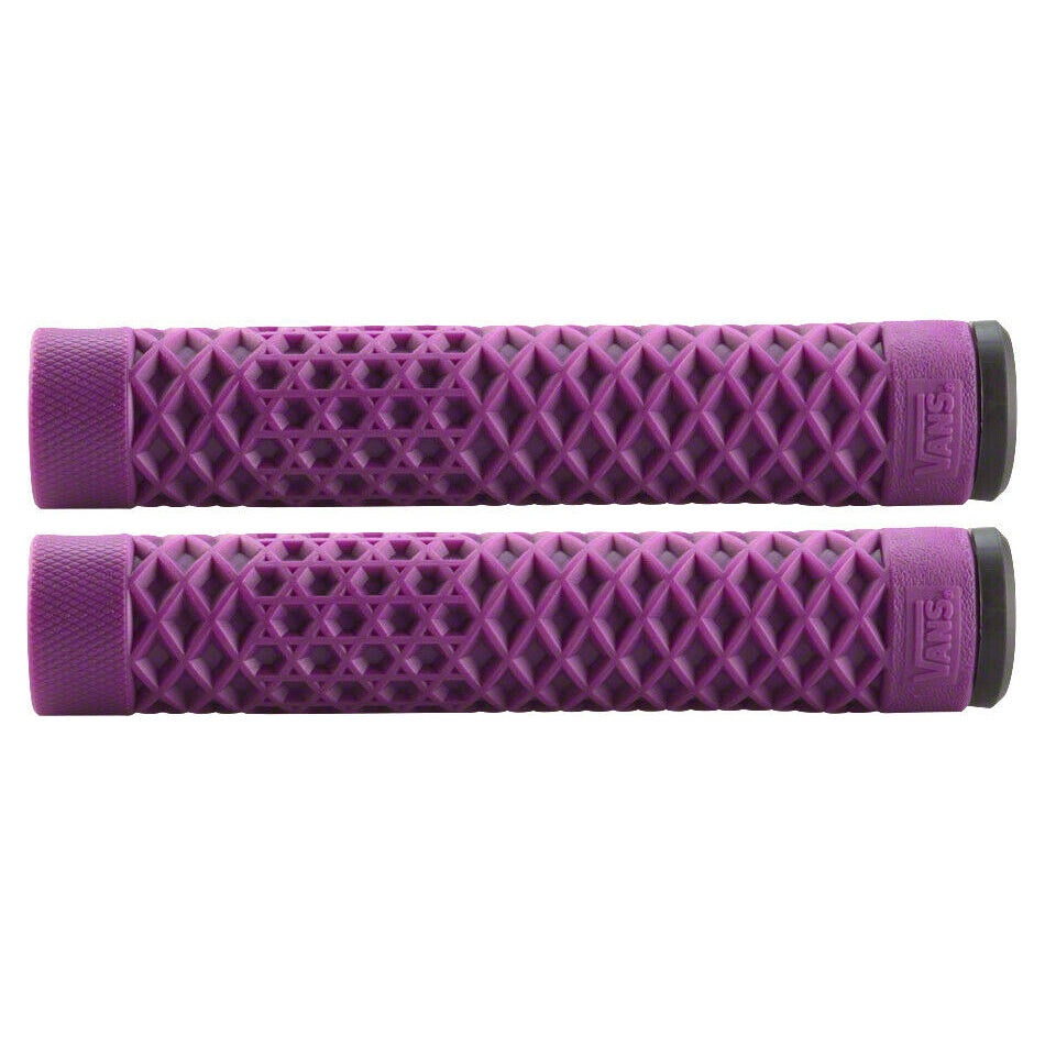 Cult Vans Waffle BMX Grips w/ Bar Ends - Flangeless - Purple - USA Made