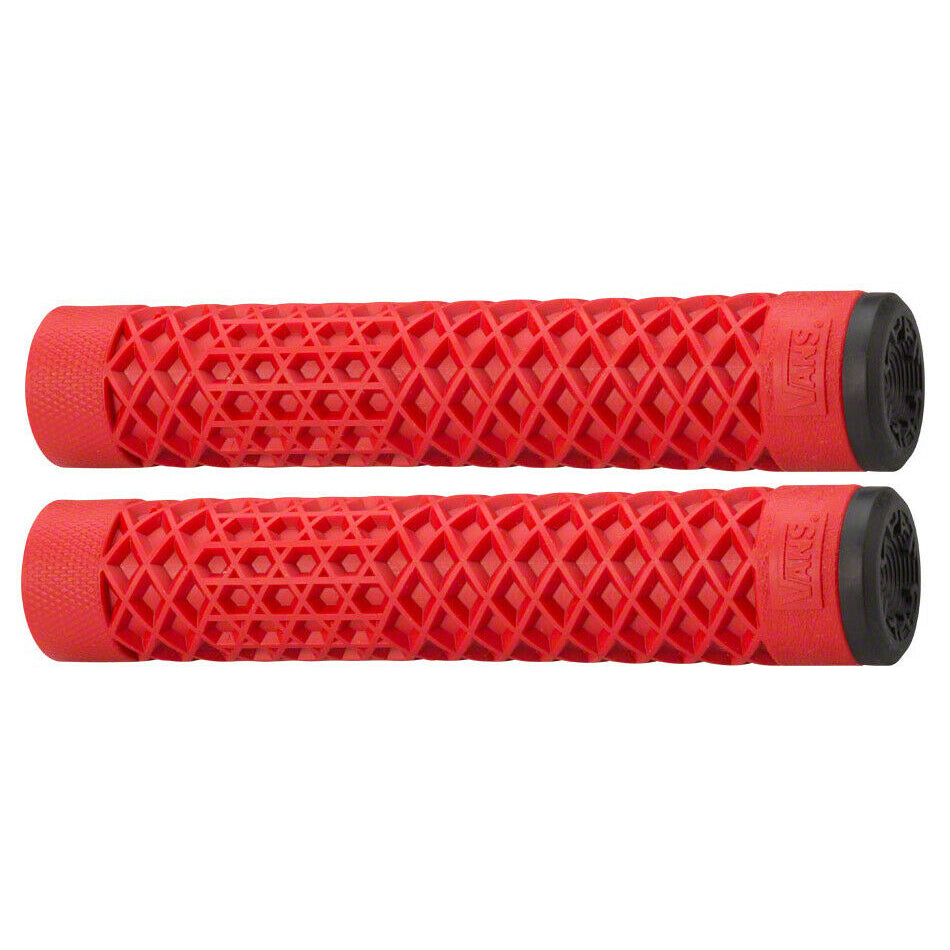 Cult Vans Waffle BMX Grips w/ Bar Ends - Flangeless - Red - USA Made