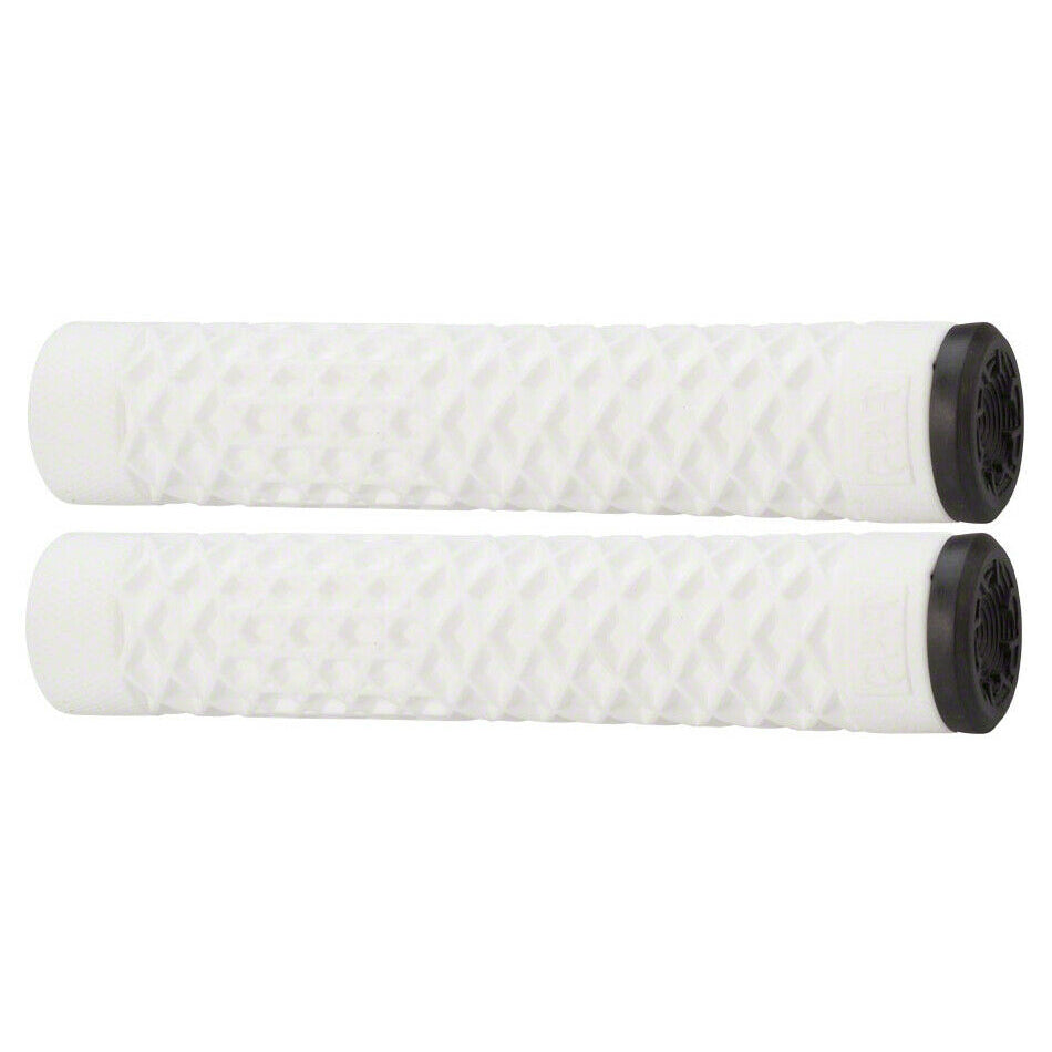 Cult Vans Waffle BMX Grips w/ Bar Ends - Flangeless - White - USA Made
