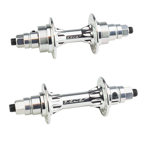 TNT Derringer Sealed BMX Flip/Flop Freewheel Hubset - 28h - 3/8" axles - Silver