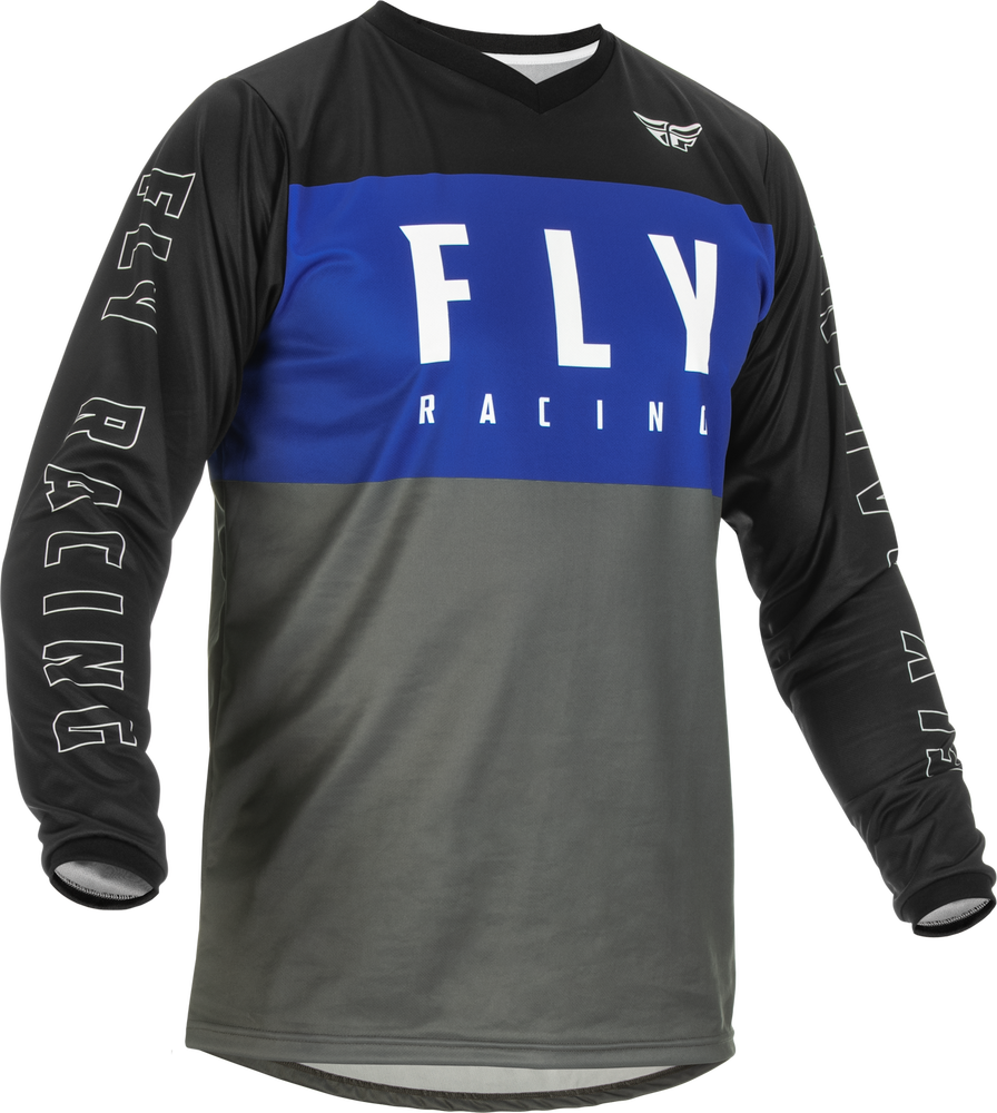 Fly F-16 BMX Jersey (2022) - Youth Large (YL) - Blue/Gray/Black