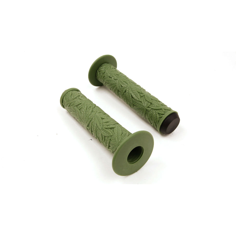 S&M Ganja Flanged BMX grips - Dank Green