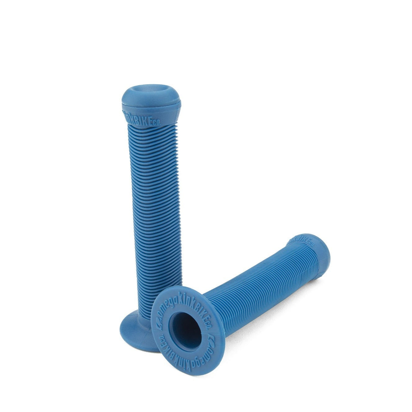 Kink BMX Omega Grips w/ Bar Ends - Flanged - Sonic Blue