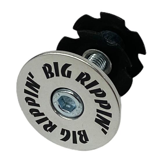SE Big Rippin' Top Cap and Star Nut for 1 1/8" - Silver