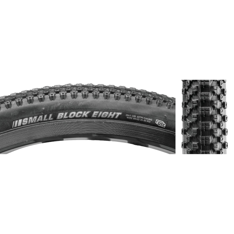 20x1-3/8 Kenda Small Block Eight 8 BMX Race Tire - All Black