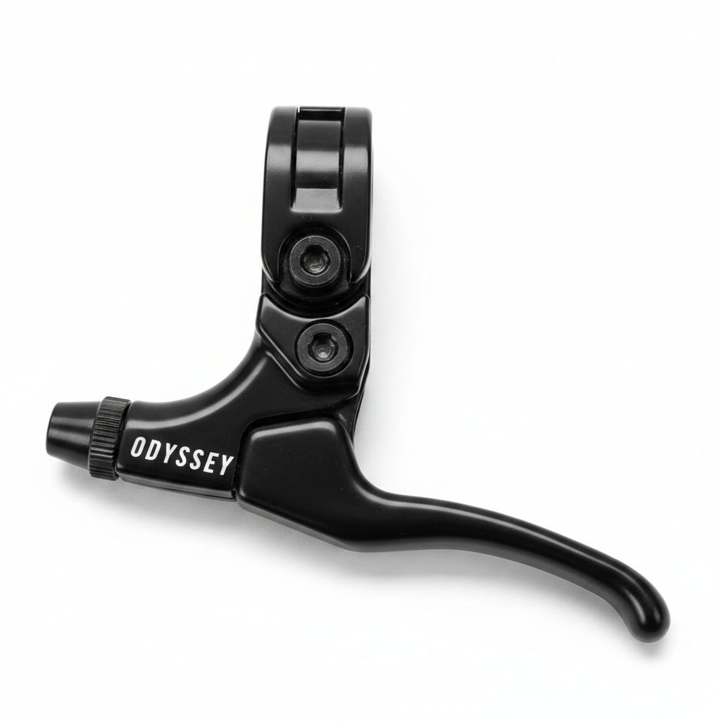 Odyssey Monolever Medium BMX Canti/U-/Sidepull Brake Lever in black color, designed for left side/front application on a BMX bike.