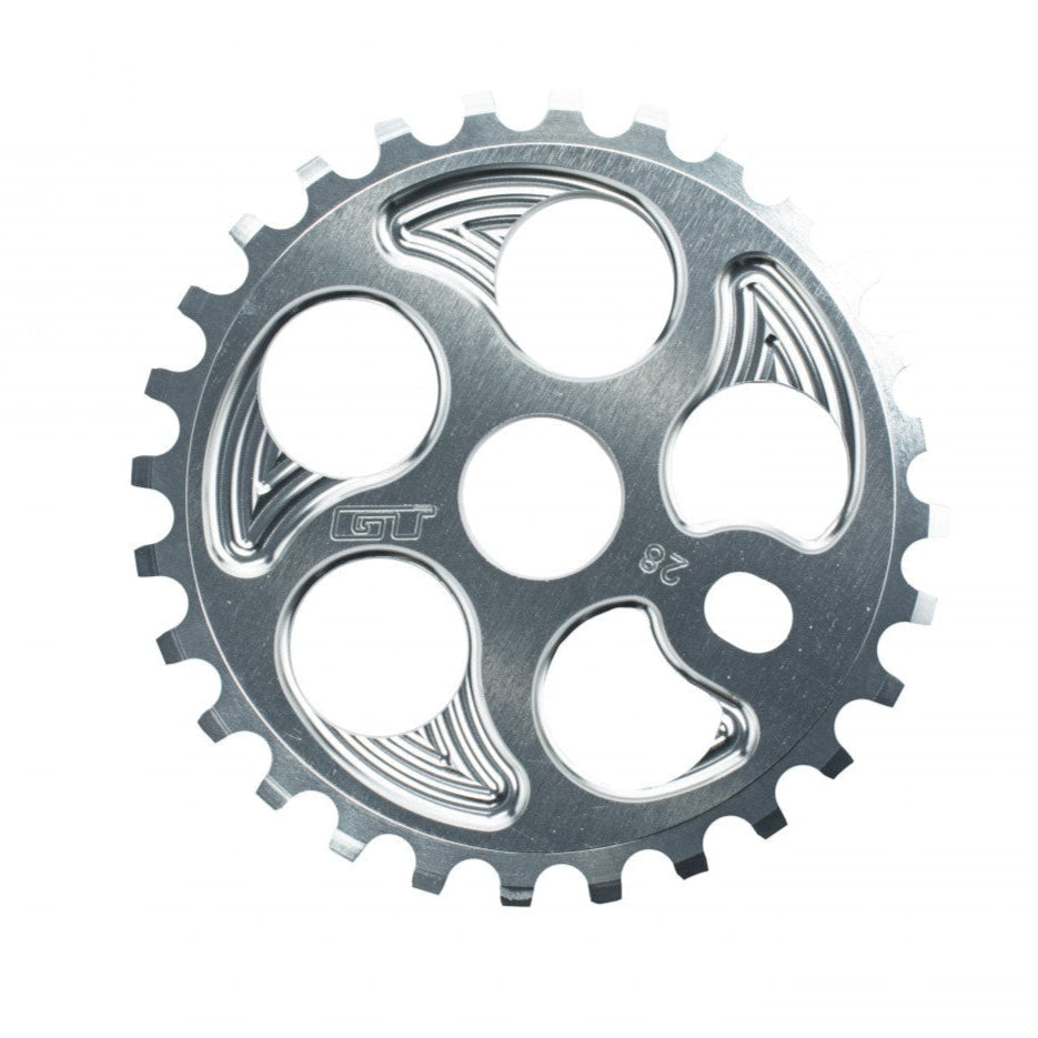 GT Overdrive Sprocket Chainwheel 28t Silver BMXGuru C W Cycle