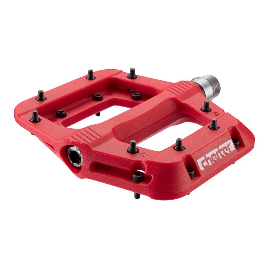 Race Face Chester Nylon Platform Pedals - Sealed - Removable Pins - 9/16" - Red