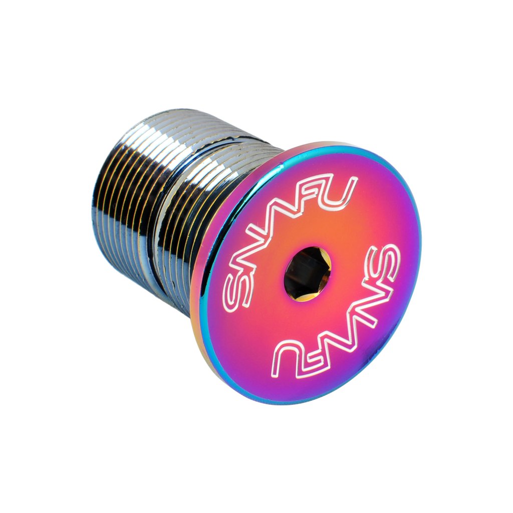 Snafu BMX Alloy Top Cap M25 x 1.5 Fork Compression Bolt Jet Fuel Oil Slick