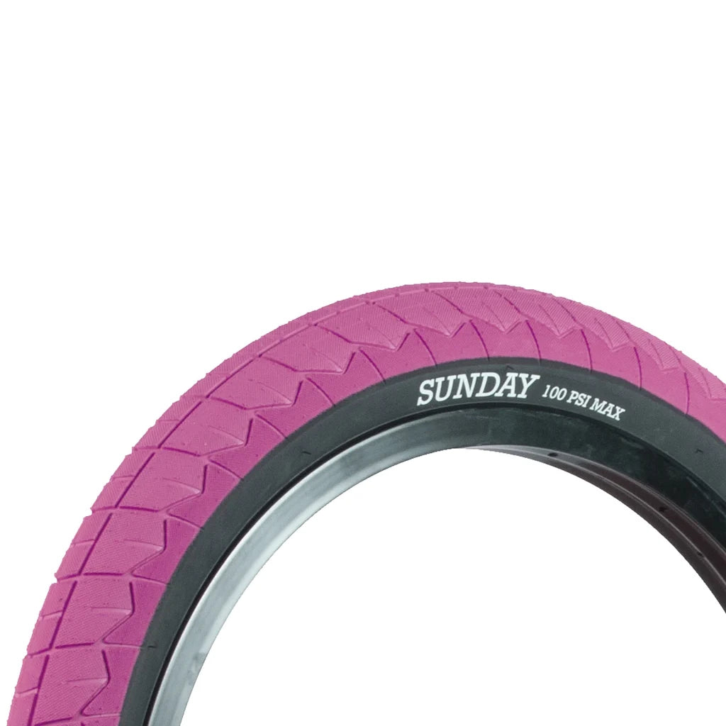 20x2.40 Sunday BMX Current V2 Tire - 100 psi - Pink w/ Black Sidewall