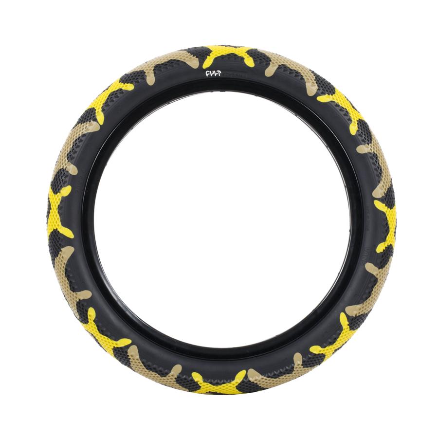 20x2.40 Cult BMX Vans Tire - Yellow Camo w/ Black Sidewall